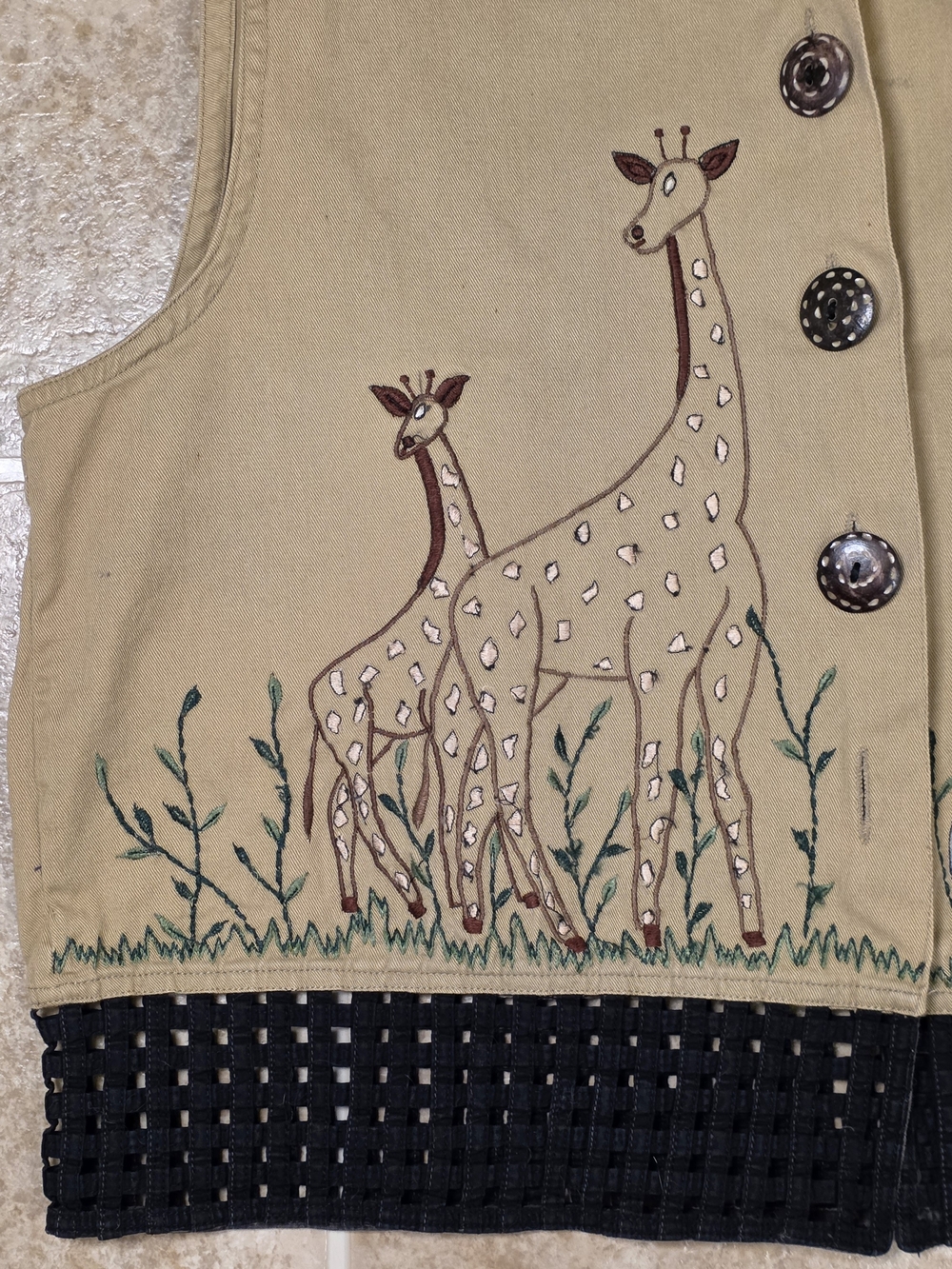 Vintage Y2K Safari Animal Embroidered Vest - Picture 6 of 12